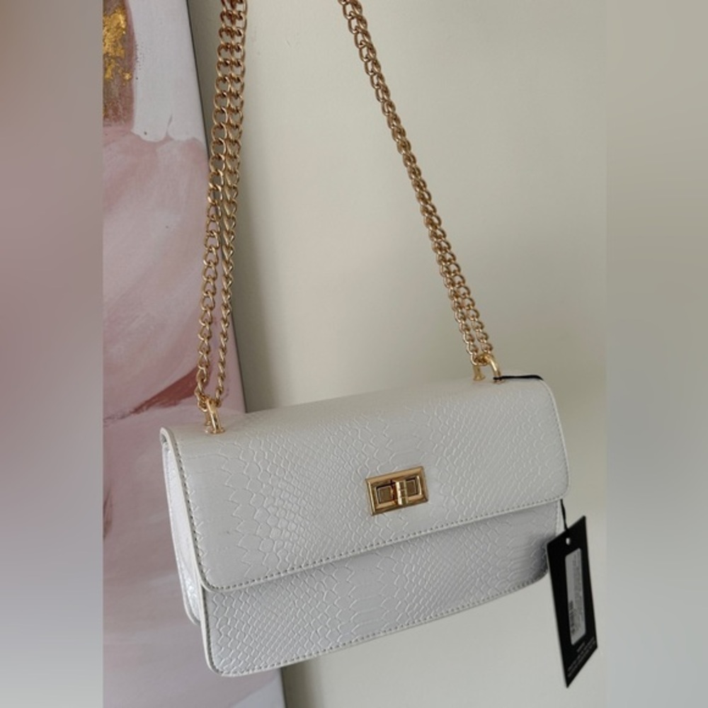Brand new white chain cross body bag - super chic